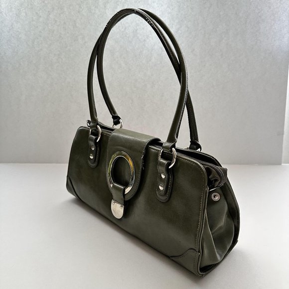 VTG Hillard & Hanson Vinyl Handbag Purse Double Handle Strap Bag Magnet Closure - Picture 2 of 16